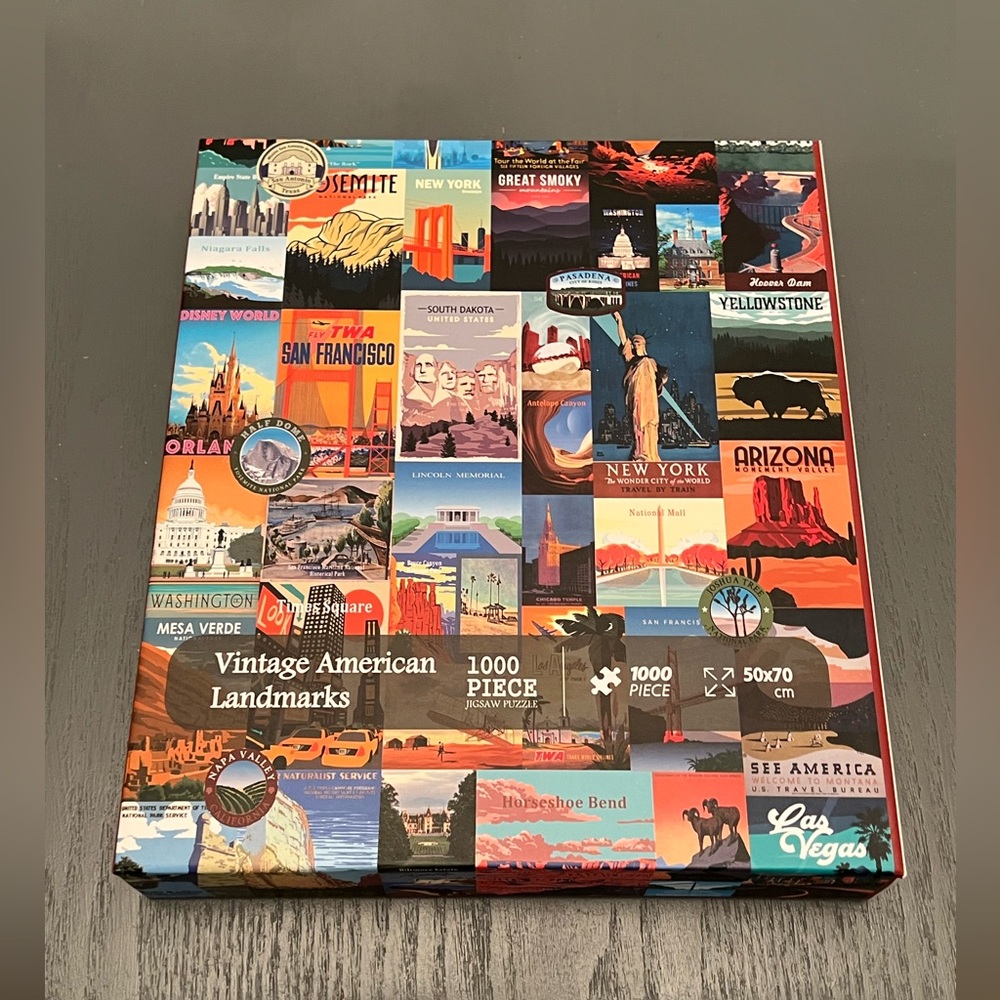 Vintage American Landmarks 1000 piece Puzzle
